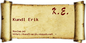 Kundl Erik névjegykártya